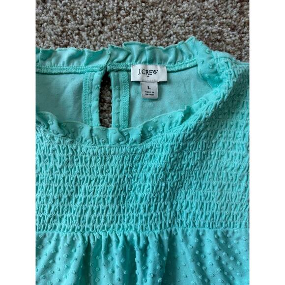 J. CREW Sleeveless cotton, summer blouse/shirt, size women's Large, Teal - Picture 8 of 8